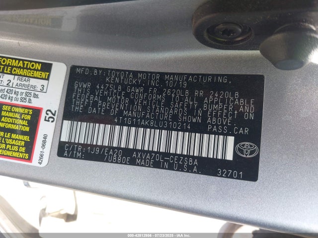 4T1G11AK8LU310214 Toyota a25a-fks