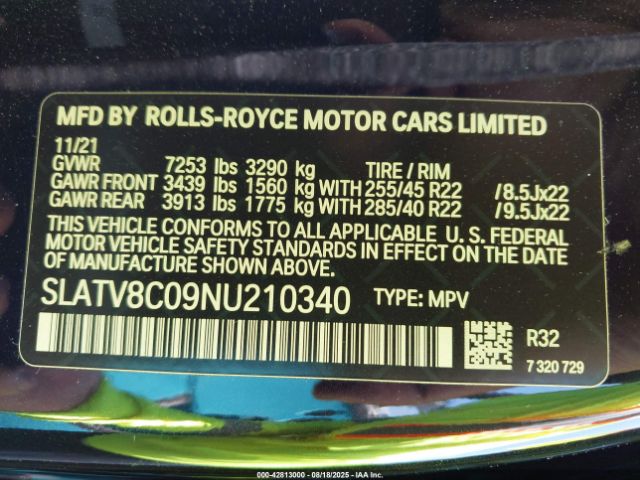 2022 ROLLS-ROYCE CULLINAN SLATV8C09NU210340 Photo 8