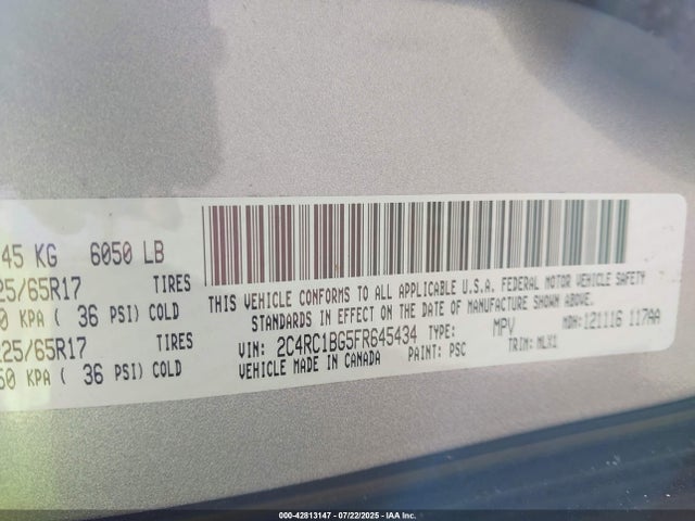 2C4RC1BG5FR645434 Chrysler Town and Country
