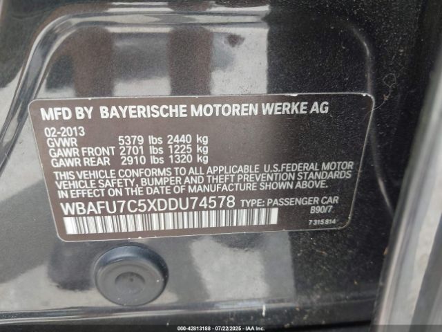 2013 BMW 535I WBAFU7C5XDDU74578 Photo 8