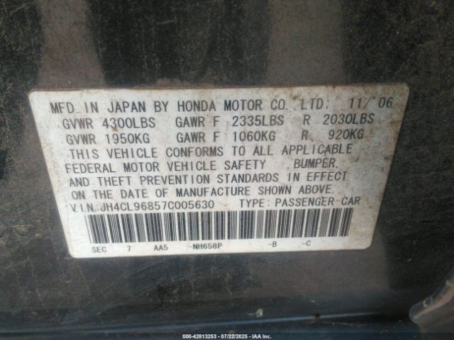 2007 ACURA TSX JH4CL96857C005630 Photo 8