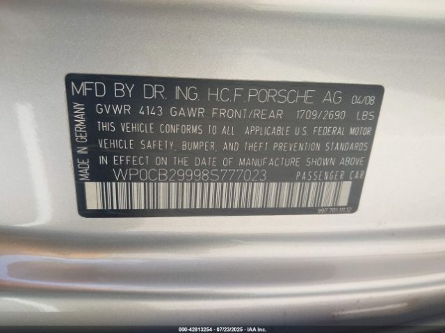 2008 PORSCHE 911 WP0CB29998S777023 Photo 8