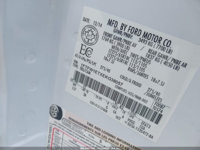 1FTFW1ETXEKG38057 Ford 2014