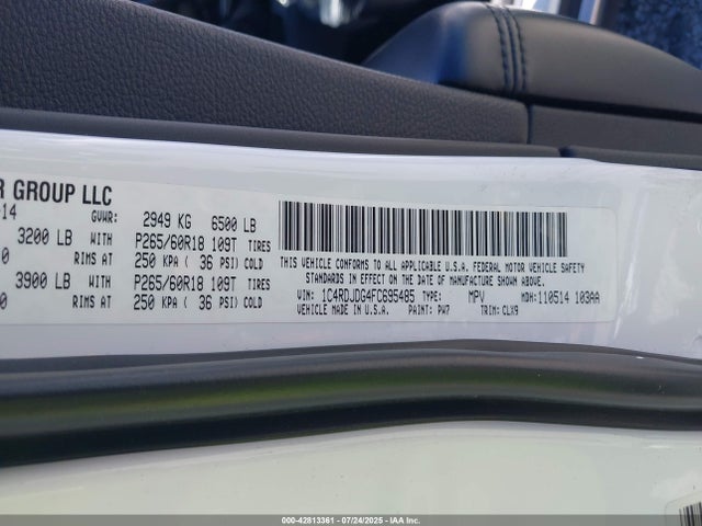 Dodge Durango 2015 1C4RDJDG4FC695485 Image 9