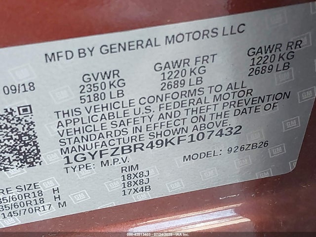 2019 CADILLAC XT4 1GYFZBR49KF107432 Photo 8