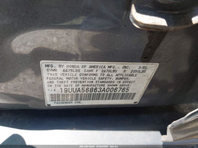 2003 ACURA TL 19UUA56863A006765 Photo 8