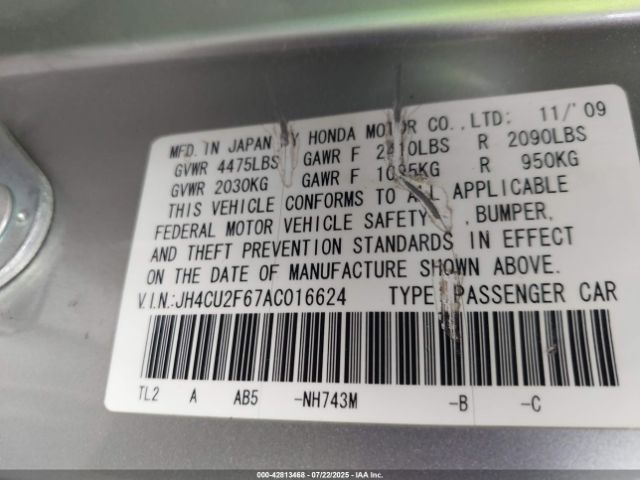 2010 ACURA TSX JH4CU2F67AC016624 Photo 8