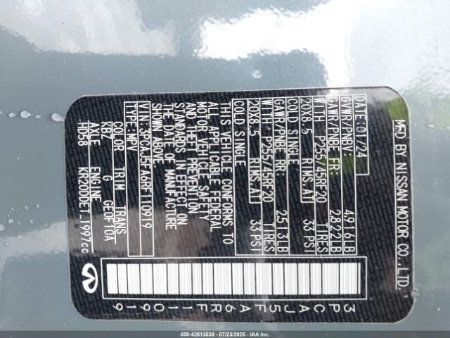 2024 INFINITI QX50 3PCAJ5FA6RF110919 Photo 8