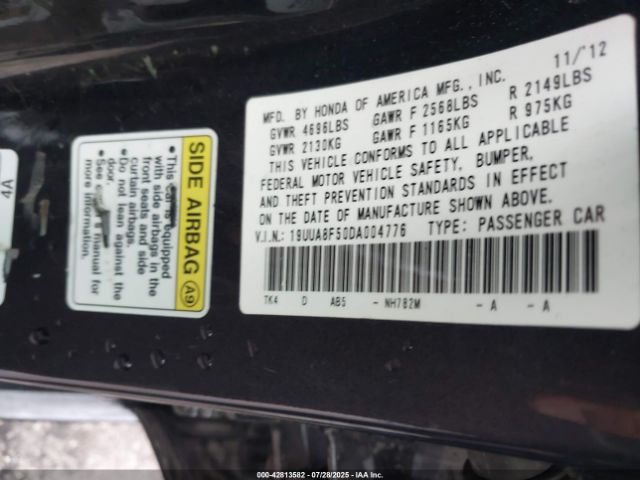 2013 ACURA TL 19UUA8F50DA004776 Photo 8