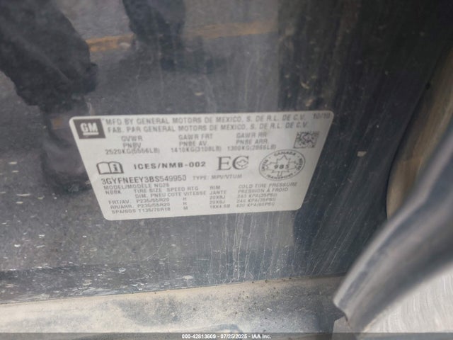 2011 CADILLAC SRX 3GYFNEEY3BS549950 Photo 8