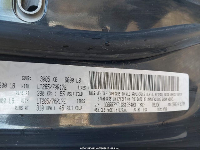 RAM 1500 2016 1C6RR7YT1GS135403 Image 9