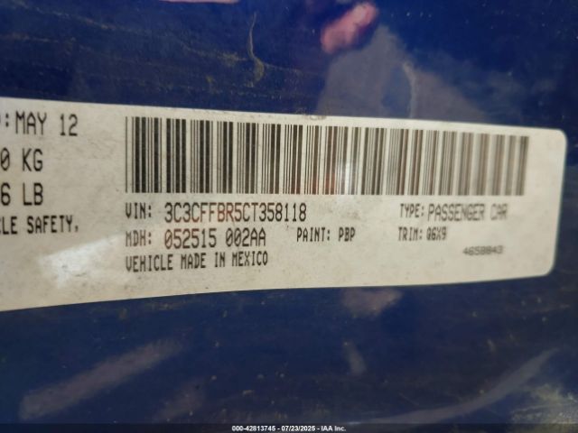 2012 FIAT 500 3C3CFFBR5CT358118 Photo 8