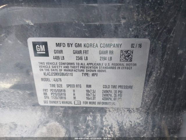 2016 BUICK ENCORE KL4CJ2SMXGB645110 Photo 8
