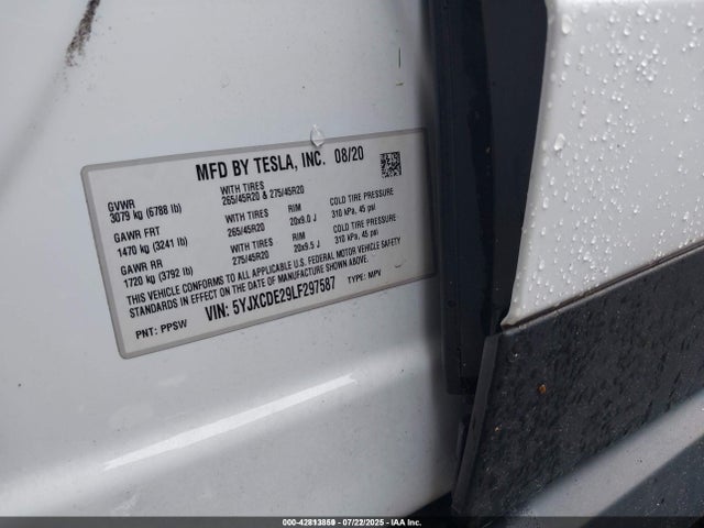 2020 TESLA MODEL X 5YJXCDE29LF297587 Photo 8