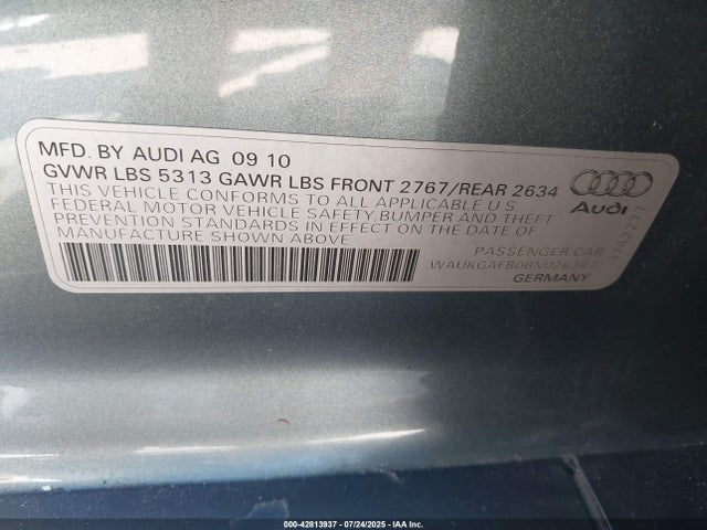 2011 AUDI A6 WAUKGAFB0BN026247 Photo 8