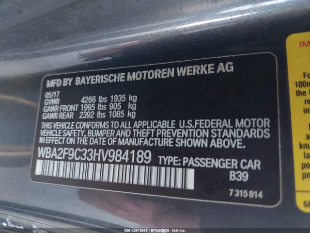 BMW 230I 2017 WBA2F9C33HV984189 Image 9