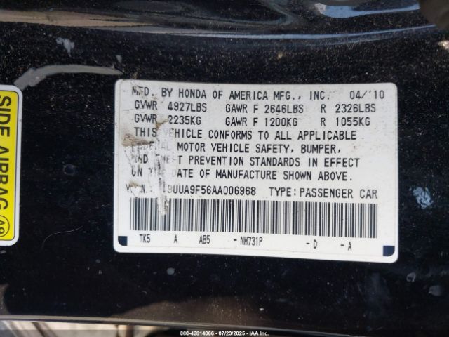 2010 ACURA TL 19UUA9F56AA006968 Photo 8