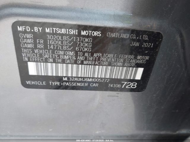 2021 MITSUBISHI MIRAGE ML32AUHJ6MH005272 Photo 8