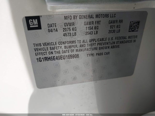Chevrolet luu - ffv, e-flex, fam 2014 1G1RH6E49EU165908 Image 9