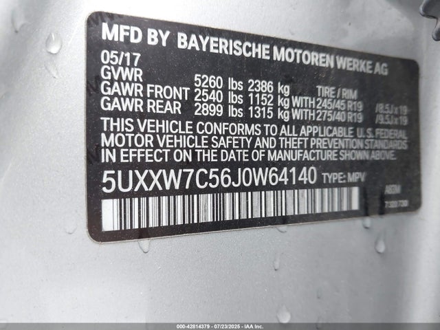5UXXW7C56J0W64140 BMW 2018