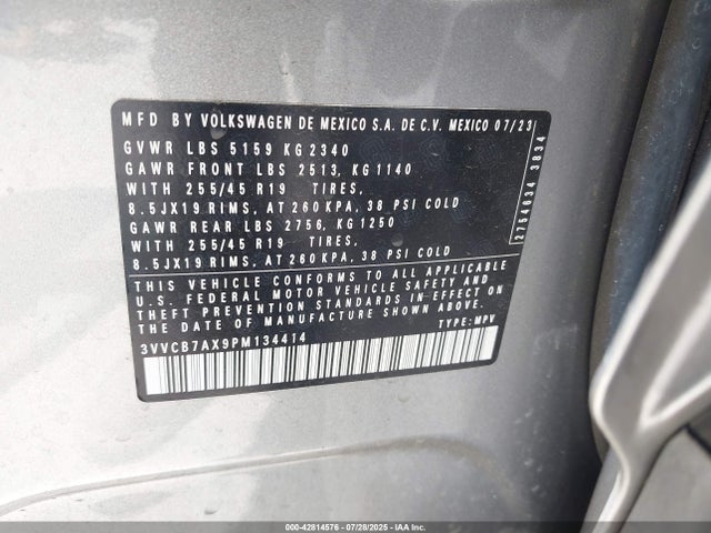 3VVCB7AX9PM134414 Volkswagen tsi