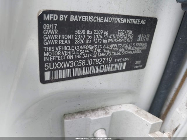 5UXXW3C58J0T82719 BMW X4