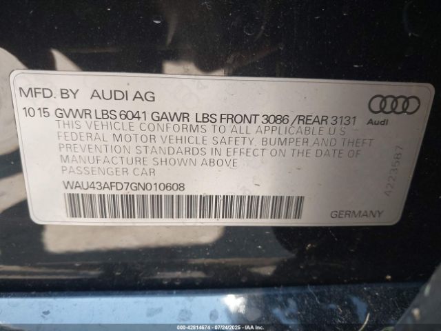 2016 AUDI A8 L WAU43AFD7GN010608 Photo 8