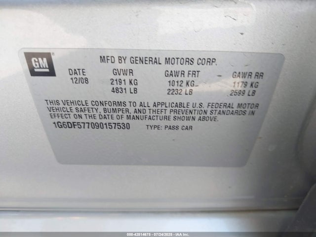 2009 CADILLAC CTS 1G6DF577090157530 Photo 8