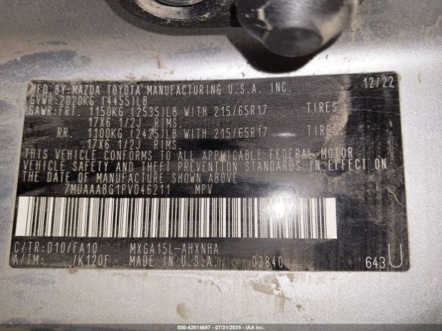 2023 TOYOTA COROLLA CROSS 7MUAAABG1PV046211 Photo 8