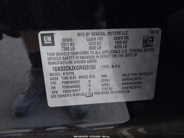 1GKS2CKJXGR428193 GMC l86 - sidi, vvt, afm, e85 max, alum