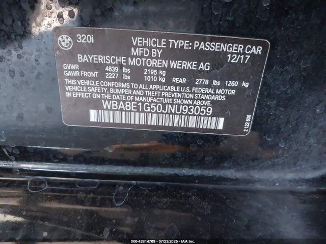 BMW 2018 2018 WBA8E1G50JNU93059 Image 9