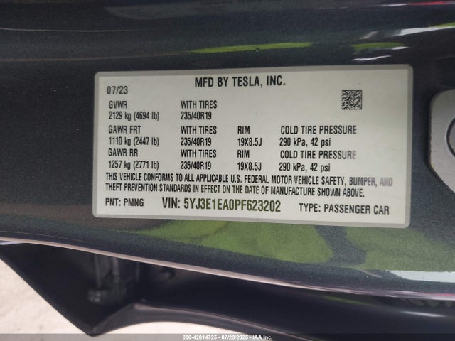 2023 TESLA MODEL 3 5YJ3E1EA0PF623202 Photo 8