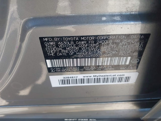 Lexus 8ar-fts 2016 JTHBA1D2XG5027645 Image 9