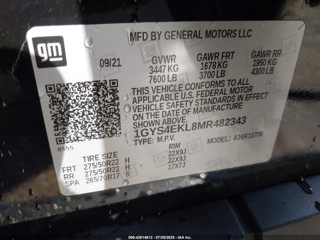 2021 CADILLAC ESCALADE 1GYS4EKL8MR482343 Photo 8