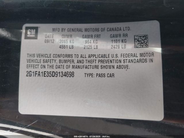 2013 CHEVROLET CAMARO 2G1FA1E35D9134698 Photo 8