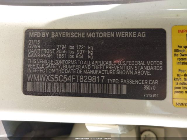 2015 MINI HARDTOP WMWXS5C54FT829817 Photo 8