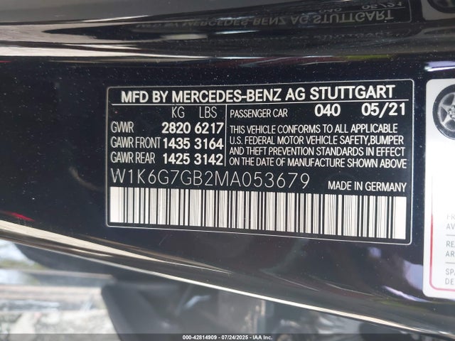 W1K6G7GB2MA053679 Mercedes-Benz m176