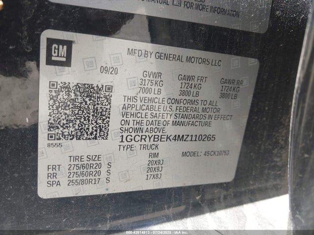 1GCRYBEK4MZ110265 Chevrolet l3b