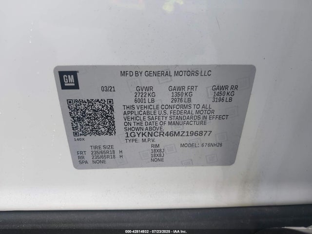 2021 CADILLAC XT5 1GYKNCR46MZ196877 Photo 8