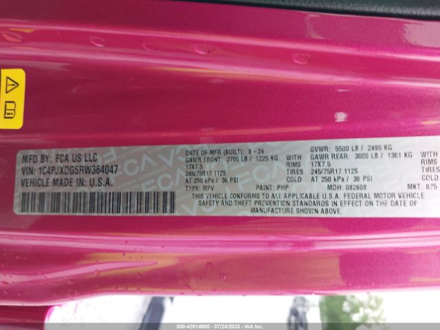 2024 JEEP WRANGLER 1C4PJXDG5RW364047 Photo 8