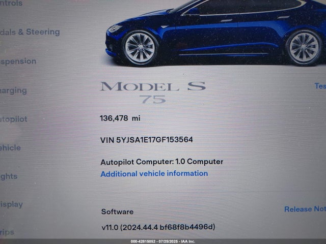 2016 TESLA MODEL S 5YJSA1E17GF153564 Photo 6