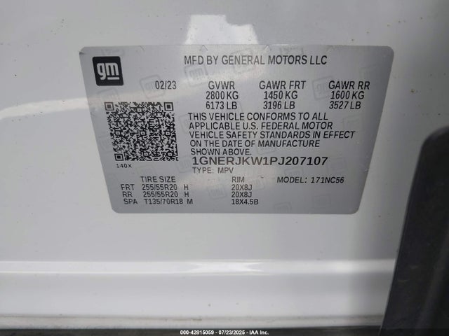 1GNERJKW1PJ207107 Chevrolet lfy
