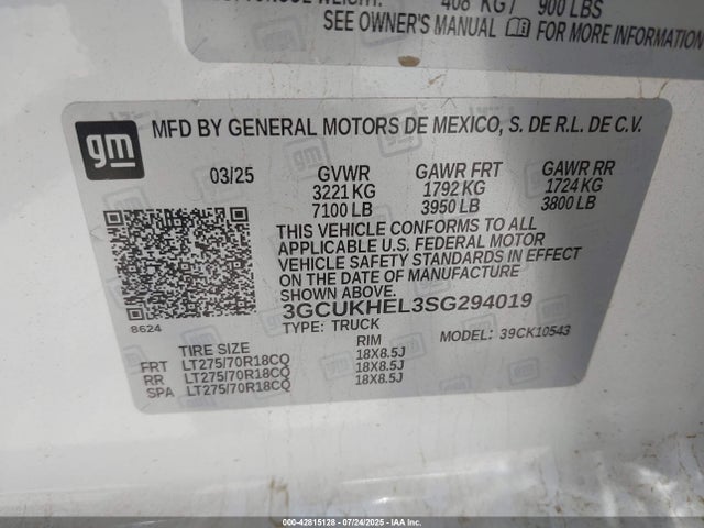 Chevrolet l87 2025 3GCUKHEL3SG294019 Image 9