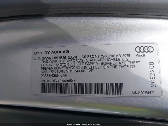 2023 AUDI S7 SPORTBACK WAUSFBF24PN096544 Photo 8