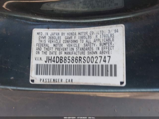 1994 ACURA INTEGRA JH4DB8586RS002747 Photo 8