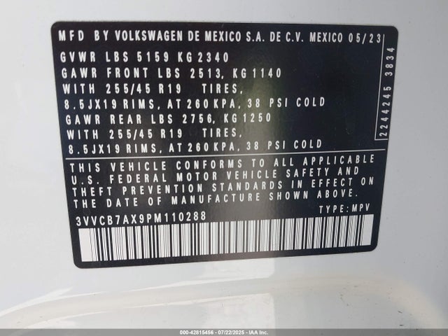 Volkswagen tsi 2023 3VVCB7AX9PM110288 Image 9