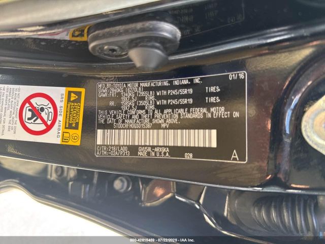 2016 TOYOTA HIGHLANDER 5TDDCRFH0GS015387 Photo 8