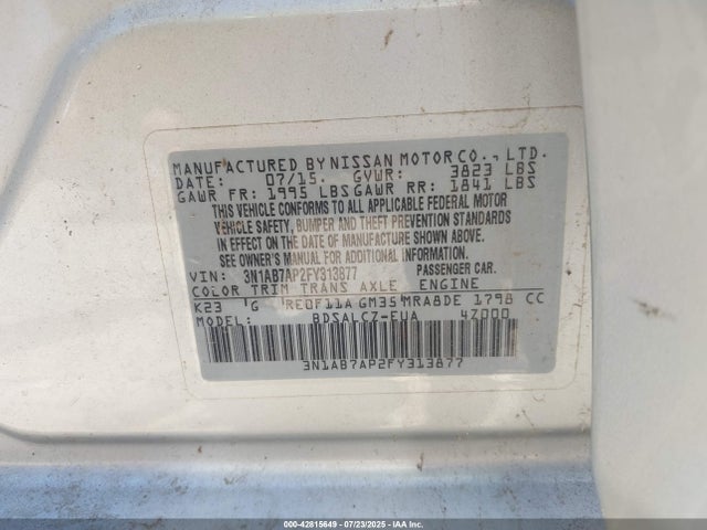 Nissan 2015 2015 3N1AB7AP2FY313877 Image 9