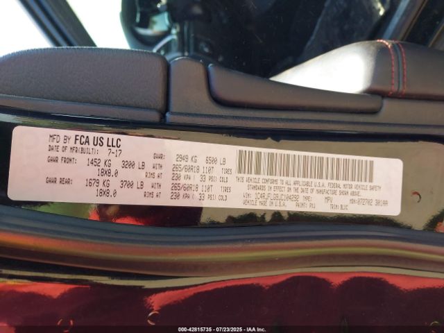 2018 JEEP GRAND CHEROKEE 1C4RJFLG9JC104292 Photo 8