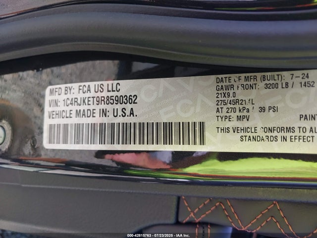 1C4RJKET9R8590362 Jeep GRAND CHEROKEE L